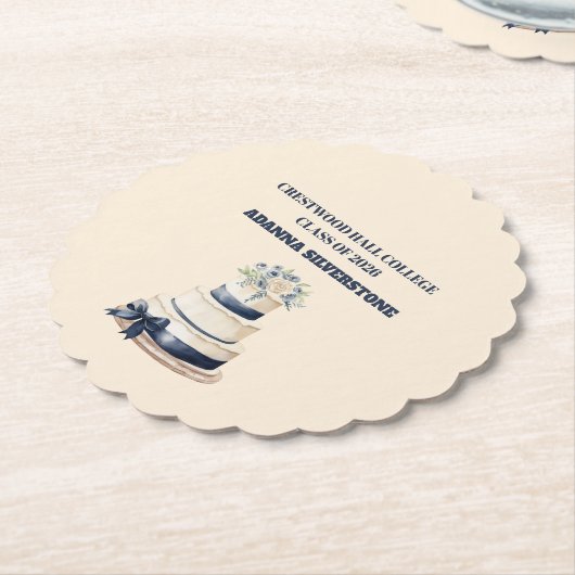 Paper Coaster-Editable Graduation Tableware Set Untersetzer (angewinkelt)