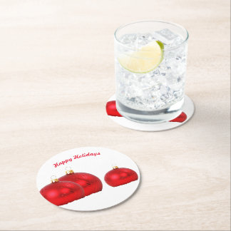Paper Coaster Happy Holidays Runder Pappuntersetzer