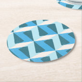 Paper Coaster in square geometric bright blue Runder Pappuntersetzer (Angewinkelt)