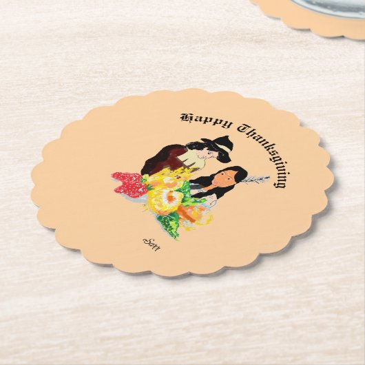 Paper Coaster : Thanksgiving Untersetzer (angewinkelt)