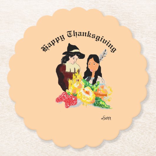 Paper Coaster : Thanksgiving Untersetzer (Vorderseite)
