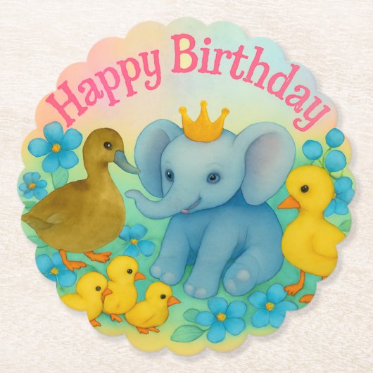 Paper Coasters - Birthday Party Theme - Mix Match Untersetzer (Vorderseite)