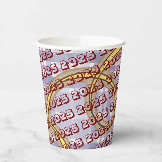 Paper Cup 2025 Gold Bows Pappbecher (Links)