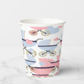 Paper Cup Baby Dusche Baby Buggyen rosa/blau Pappbecher (Rückseite)