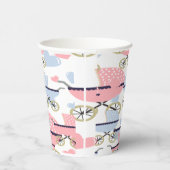 Paper Cup Baby Dusche Baby Buggyen rosa/blau Pappbecher (Rechts)