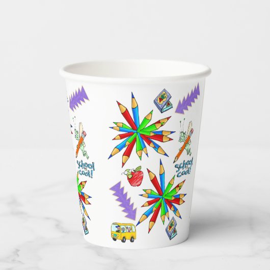 Paper Cup Back to School ist Cool Pappbecher (Rückseite)