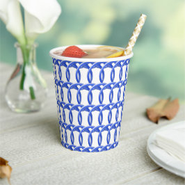 Paper Cup - Blue Interwoven Rings Pappbecher