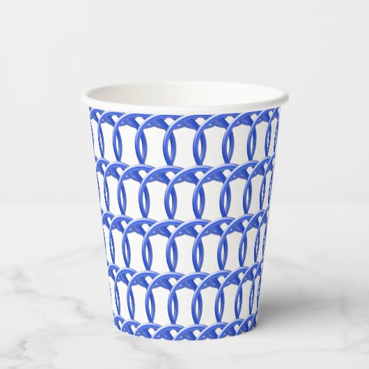Paper Cup - Blue Interwoven Rings Pappbecher (Rückseite)