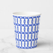 Paper Cup - Blue Interwoven Rings Pappbecher (Rechts)