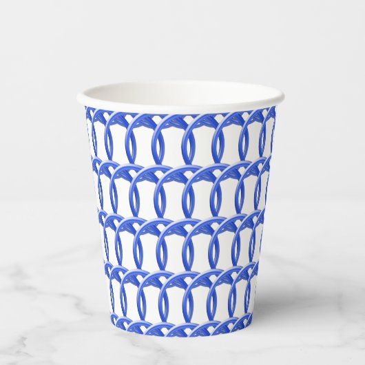 Paper Cup - Blue Interwoven Rings Pappbecher (Vorderseite)