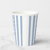 Paper Cup Blue & White Stripe Birthday Pappbecher (Rechts)