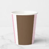 Paper Cup Brown & Pink Stripe  Pappbecher (Links)