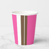 Paper Cup Brown & Pink Stripe  Pappbecher (Rechts)