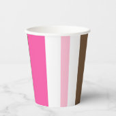 Paper Cup Brown & Pink Stripe  Pappbecher (Vorderseite)