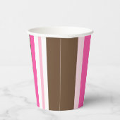 Paper Cup Brown & Pink Stripe Pappbecher (Rechts)