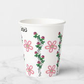 Paper Cup Floral Happy Neujahr 2025 Pappbecher (Rückseite)