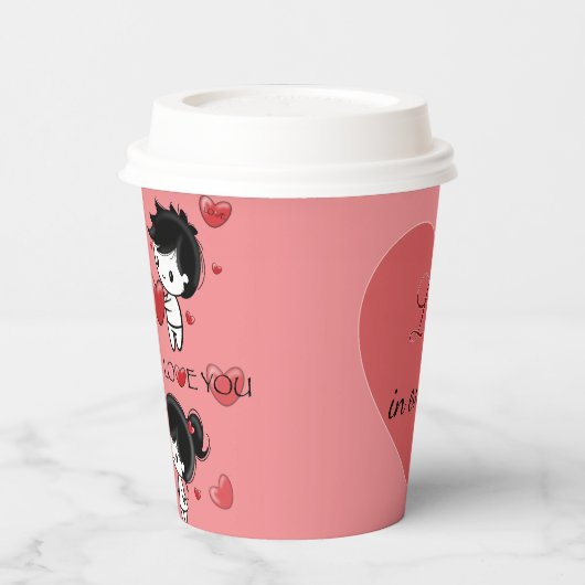 Paper cup for Valentine's Day Pappbecher (Links)