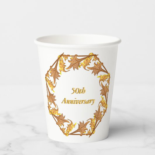 Paper Cup - Goldener Jubiläumskreis Pappbecher (Rückseite)