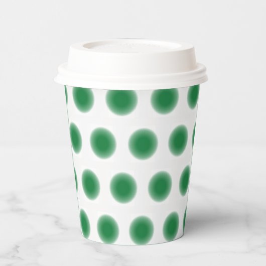 Paper Cup - Grüne Punkte mit diffusen Kanten Pappbecher (Links)