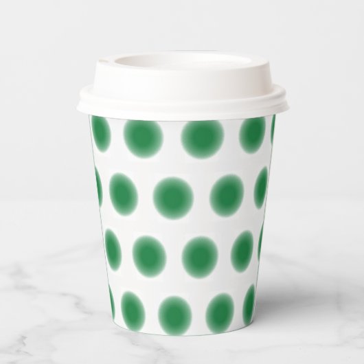 Paper Cup - Grüne Punkte mit diffusen Kanten Pappbecher (Rückseite)