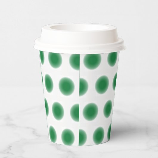 Paper Cup - Grüne Punkte mit diffusen Kanten Pappbecher (Rechts)