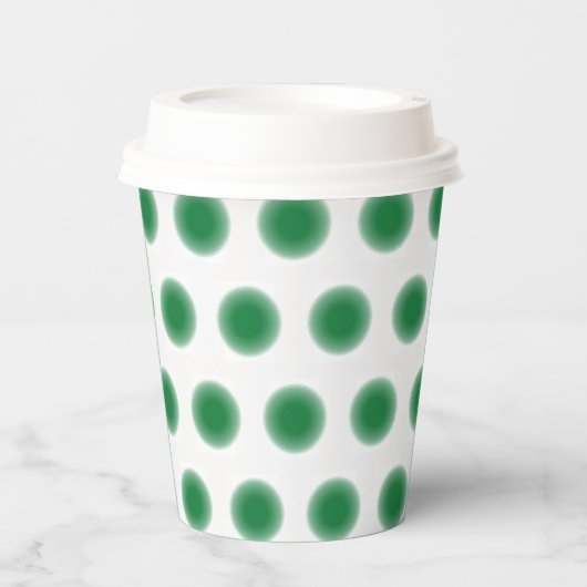 Paper Cup - Grüne Punkte mit diffusen Kanten Pappbecher (Vorderseite)