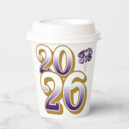 Paper cup-Happy New Year 2026 Tableware Set Pappbecher