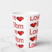 Paper Cup Happy Valentine's Day Red Heart Liebe Ma Pappbecher (Rechts)