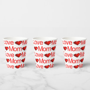 Paper Cup Happy Valentine's Day Red Heart Liebe Ma Pappbecher