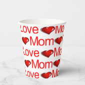 Paper Cup Happy Valentine's Day Red Heart Liebe Ma Pappbecher (Vorderseite)