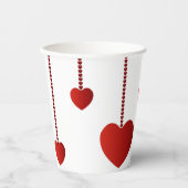 Paper Cup Happy Valentine's Day Red Hearts Pappbecher (Vorderseite)