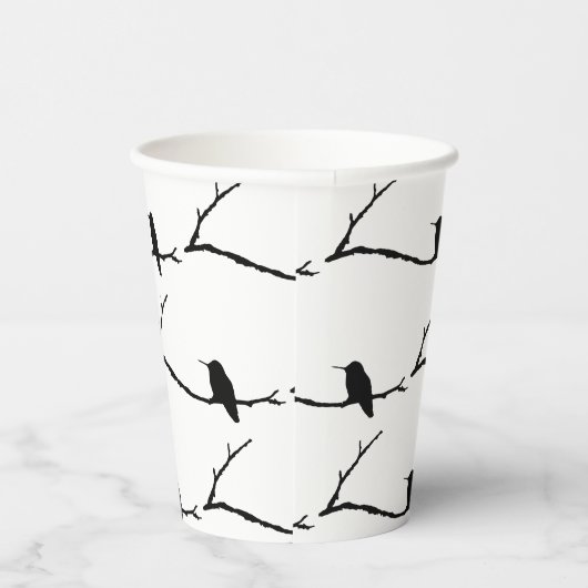 Paper Cup - Hummingbird am Zweig Pappbecher (Rechts)