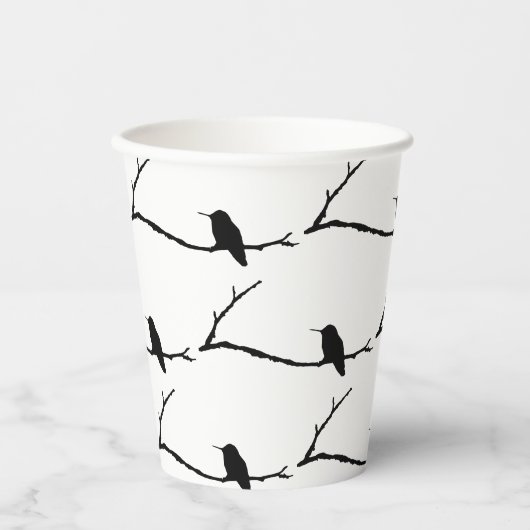 Paper Cup - Hummingbird am Zweig Pappbecher (Vorderseite)