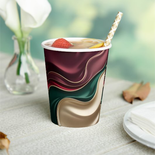Paper cup in stylish abstract graphic pappbecher (In Situ)