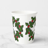 Paper Cup - Kränze von Holly-Blätter und Berries Pappbecher (Rechts)