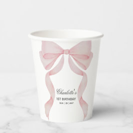 Paper cup Pink Bow Girls Birthday Pappbecher