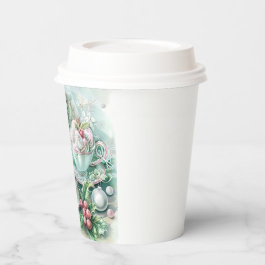 Paper cup-Pink Victorian Christmas Pappbecher (Links)