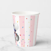 Paper Cup Pink & White Stripe Barber Pole Pappbecher (Rückseite)