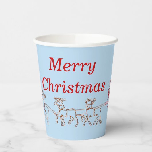 Paper Cup - Santa und Sleigh Pappbecher (Links)