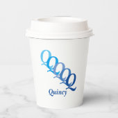 Paper Cup - Schattige Initialen, Name in Blues Pappbecher (Rückseite)