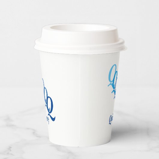 Paper Cup - Schattige Initialen, Name in Blues Pappbecher (Rechts)
