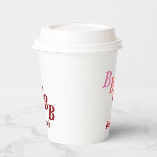 Paper Cup - Schattige Initialen, Name in Reds Pappbecher (Links)