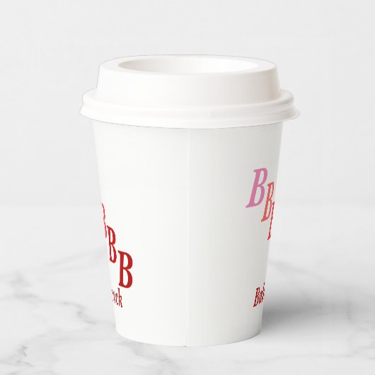 Paper Cup - Schattige Initialen, Name in Reds Pappbecher (Rechts)