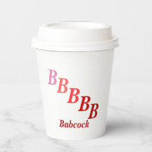 Paper Cup - Schattige Initialen, Name in Reds