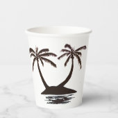 Paper Cup - Silhouette der Tropeninsel Pappbecher (Vorderseite)