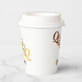 Paper Cup - Stepped Initials, Name in Browns Pappbecher (Rechts)