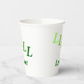 Paper Cup - Stepped Initials, Name in Grüntönen Pappbecher (Links)