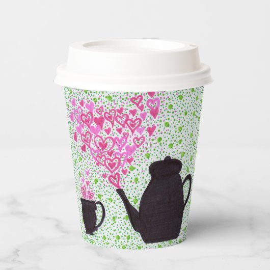 Paper Cup - Teezeitherzen Pappbecher (Vorderseite)