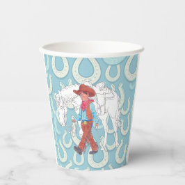 Paper Cup Young Cowboy and Pferd Pappbecher