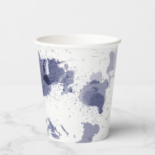 Paper Cups (236 ml) - Blue Pattern Pappbecher (Rückseite)